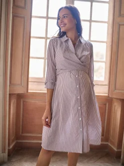 New Seraphine Robe chemise mi-longue de Grossesse et d’Allaitement