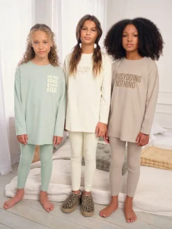 Best Next Slogan de Neutre - Lot de 3 leggings de pyjama (3-16ans)