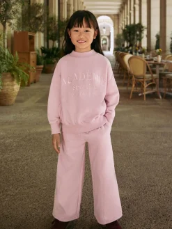 Sale Next Slogan rose - Ensemble Sweat-shirt et jogging ample (3-16ans)