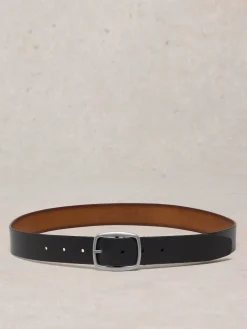 New White Stuff - ceinture en cuir réversible Suede noire