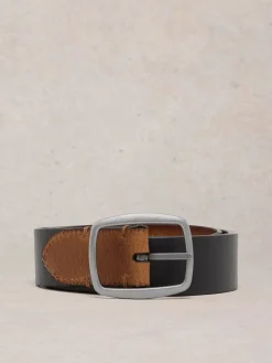 New White Stuff - ceinture en cuir réversible Suede noire