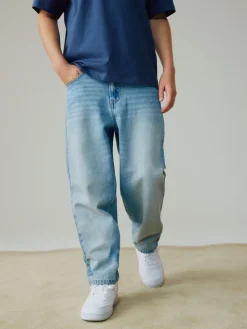 Hot Next Teinte bleue - Jean authentique (3-16ans) Baggy fuselé