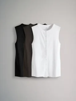 New The Set lot de 3 gilets côtelés boutonnés