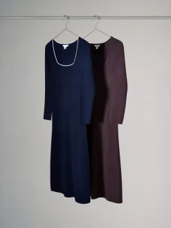 Outlet The Set lot de 2 robes en maille à col carré