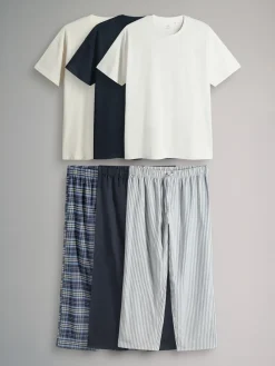Best The Set lot de 3 t-shirts en jersey et pyjamas en flanelle