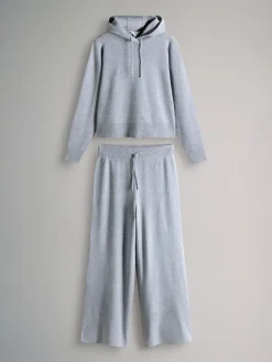Online The Set Sweat-shirt à capuche côtelé en maille et Pantalons Jambe large