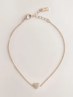 Best Next Tonalité d'or - Bracelet de cheville avec cœur pavé