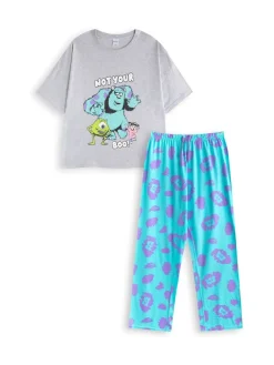 Vanilla Underground Pyjama femme Disney Monsters Inc multicolore à manches courtes en 100% coton|Femme Vêtements Détente|Pyjamas