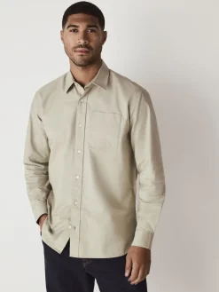 Clearance Next - Ajustement régulier - Chemise Oxford à manches longues vert