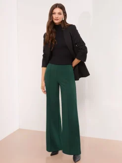 Lipsy - Pantalon large taille haute Vert