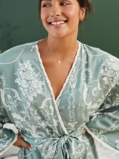 Discount Laura Ashley - Peignoir Josette Vert