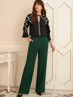 Clearance Love & Roses - Pantalons amples Vert forêt
