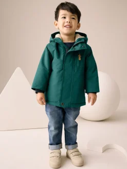 Clearance Next - Parka imperméable doublée de borg (3mois-7ans) Vert forêt