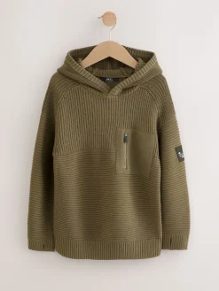 Best Next - Sweat-shirt à capuche en maille utilitaire (3-16ans) Vert kaki
