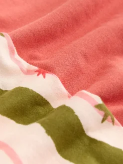 Best Next - Pyjama à manches courtes en coton Vert/Écru Rayure