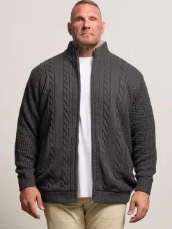 Hot BadRhino Big & Tall Veste zippée en maille torsadée doublée de sherpa
