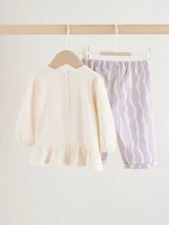 Best Next Violet à fleurs - Ensemble 2 Pieces pour T-shirt et Pantalons BÉBÉ (0mois-2ans)