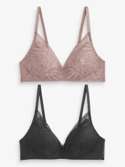 Best Next Violet Noir/mauve - Lot de soutiens-gorge-gorge 2 détails en dentelle Ultimate Comfort
